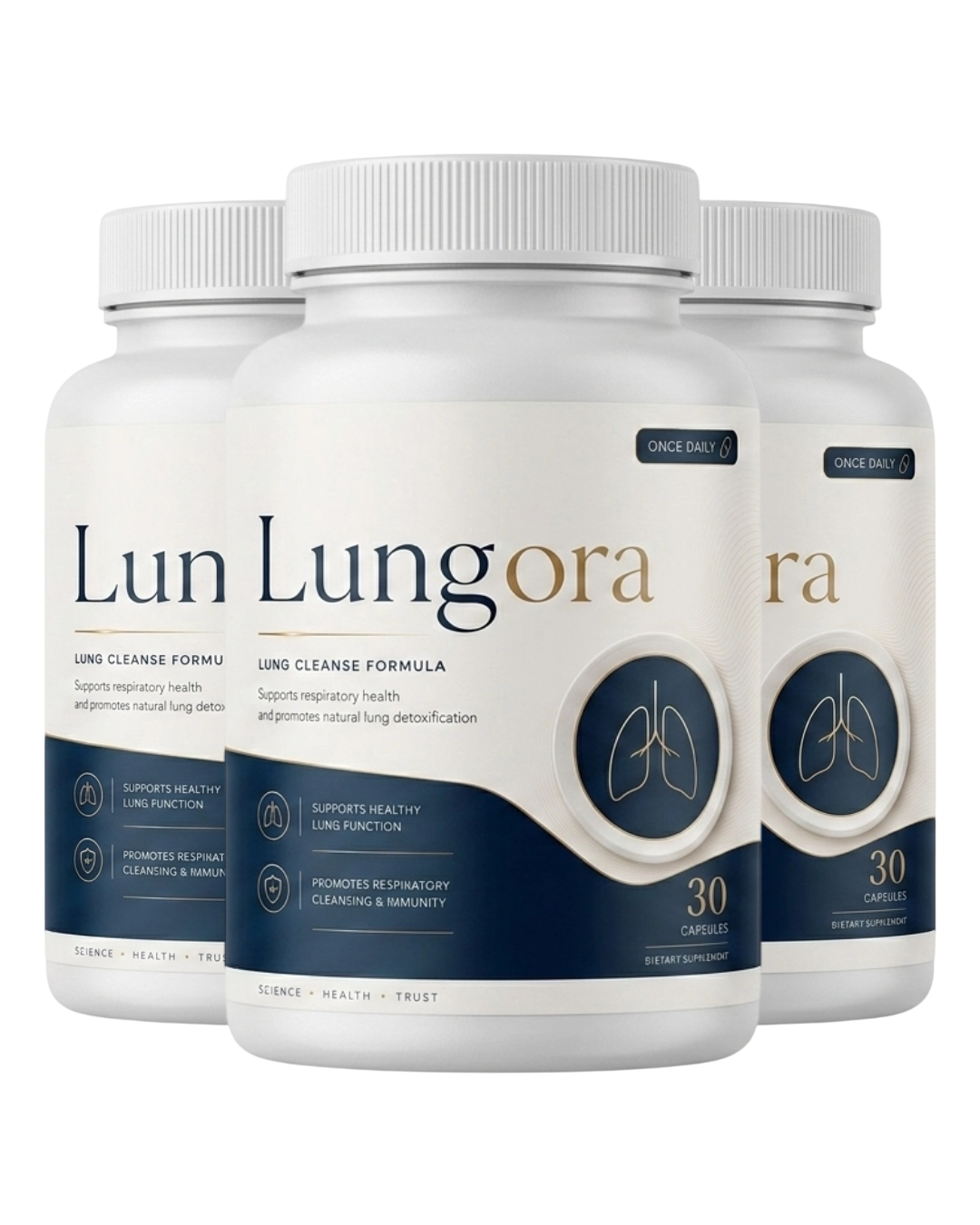 Lungora lung health support capsule — three bottle kit